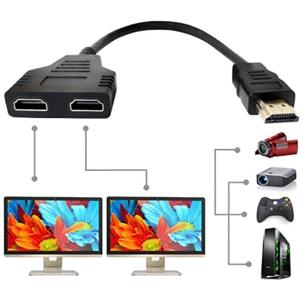 MDLSDE Adattatore Splitter HDMI, 1080P HDMI Splitter 1 a 2 vie Maschio a Doppia Presa Cavo da 2 Femmina per HDTV HD LED Monitor LCD e Proiettori Supporta Due Televisori Solo Dispositivo Alla Volta