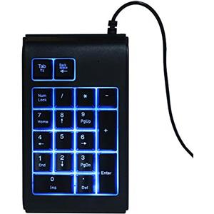 Oumij1 Tastierino Numerico Retroilluminato - Tastiera Numerica Cablata Mini USB - Sensazione Meccanica a 19 Tasti - Respirazione Tricolore - per Laptop da Ufficio/Casa(Nero)