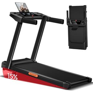 CURSOR FITNESS CURSOR Tapis Roulant Salvaspazio con Inclinazione 15%, Tapis Roulant Elettrico 12KM/H con 3.0HP Motore Silenzioso, Treadmill for home, Max 136KG