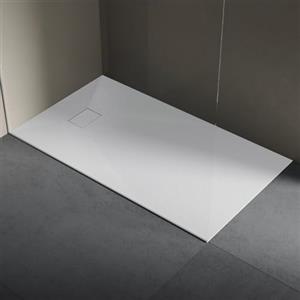 Taco Piatto doccia in resina 90x160 cm SMC effetto pietra colore bianco CUBA