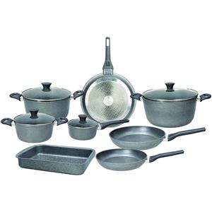 TOGNANA Batteria Di Pentole Phaetra Style Alluminio 12 Pezzi Grigio