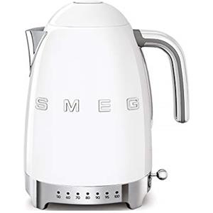 Smeg, Bollitore Temperatura Variabile KLF04WHEU 1,7L, Più Livelli di Temperatura, Filtro Anticalcare Lavabile, Autospegnimento Sicurezza, Indicatore Livello Acqua, Avvolgicavo, Potenza 2400W, Bianco