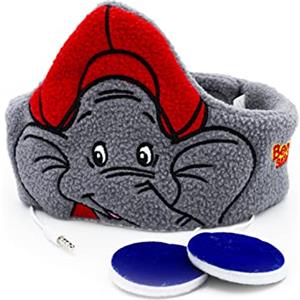 Technaxx Benjamin Blümchen Cuffie ad archetto, Maschera per dormire per bambini con Benjamin l'eroe dei cartoni animati - Morbido pile, Limitazione del volume, Ideale per i viaggi (Grigio)