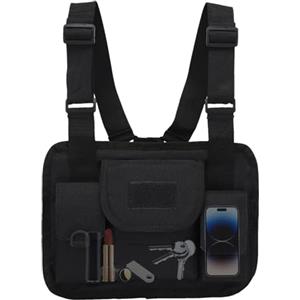 jlceh Borsa pettorale per moto - Borsa da uomo, corsa, viaggio, zaino frontale regolabile, gilet pettorale per allenamenti