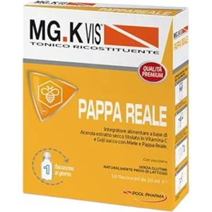 Pool Pharma MG.K VIS Tonico Ricostituente Pappa Reale - 10 Flaconcini da 10 ml con Acerola e Goji
