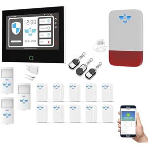 ITALIAN ALARM - Allarme Casa Senza Fili 7 Super Touch Screen, Antifurto WiFi GSM con APP, Sistema Allarme Wireless Completo con Sirena da Esterno. Già configurato, Video Tutorial e Assistenza Italia