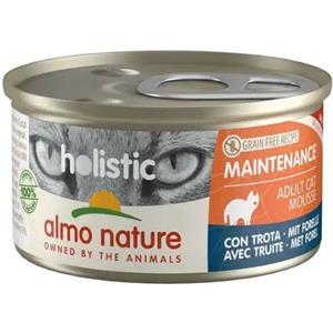 Almo Nature Holistic Maintenance - Alimento Umido per Gatti Adulti con Trota 85g, Grain Free e Ricco di Vitamine
