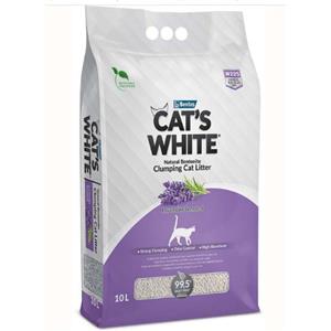 Cat's White Lettiera Agglomerante Profumata alla Lavanda 10L per Gatti e Gattini - Elevato Assorbimento e Cattura Odore