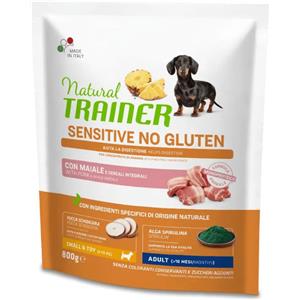 Natural Trainer Crocchette Sensitive Maiale 800g per Cani Small e Toy Adult - Monoproteico e Senza Glutine