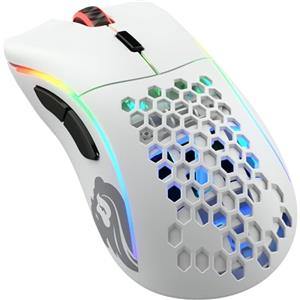 Glorious Gaming Model D Wireless Mouse da gaming senza fili - Superleggero 69 g, wireless 2,4 GHz senza lag, fino a 71 ore di batteria, RGB, sens. BAMF, ergon., 6 tasti - Bianco opaco