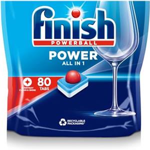 Finish Pastiglie per lavastoviglie per una Pulizia Profonda e Stoviglie Splendente All in 1 Max Original, 80 compresse (la confezione può variare)