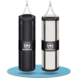 Mamxwaga Sacco da Boxe Tela per Adulti 120cm, Pesanti Sacchi Pugilato da Appendere con Rotatore, Non-Riempito Canvas Punching bag Portata Massima 80kg
