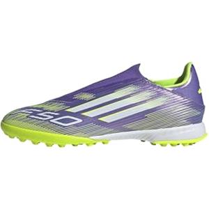 adidas F50 League Laceless Turf Football Boots, Scarpe da Calcio Unisex-Adulto, Purple Rush/Cloud White/Lucid Lemon, 46 EU