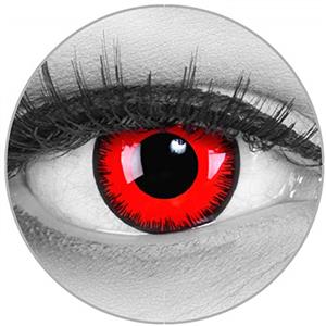MeralenS Funnylens Lenti a contatto colorate rosse con porta lenti a contatto Red Lunatic Demone Vampiro morbide comode da indossare e ideali per Halloween Manga Anime Cosplay o Carnevale senza correzione