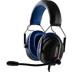 Celly, Cuffie con Filo Evo Grandprix Linea Sparco, Cuffie Over Ear Gaming, con Microfono Regolabile, Luci LED RGB, Cuffie Ergonomiche, con Doppio Connettore, Jack 3,5mm e USB-A