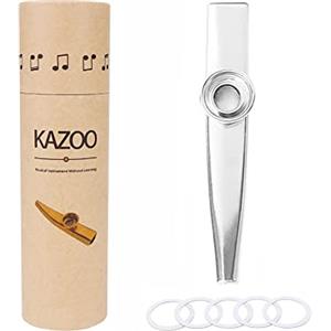 Alnicov Kazoo in lega d'alluminio con 5 diaframmi Confezione regalo per ukulele, chitarra, violino, tastiera e pianoforte