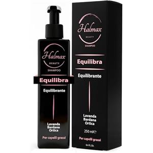 Halmax Shampoo Capelli Grassi 250ml | Shampoo Seboregolatore e Antiforfora Professionale | Cute Grassa e Punte Secche | Con Bardana, Ortica e Salvia | Made in Italy