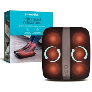 Homedics Shiatsu Deluxe Massaggiatore per Piedi con Calore Rilassante | Massaggiatore Elettrico, 28 Nodi Rotanti, Controlli Toe-Touch, Lenisce i Piedi Affaticati