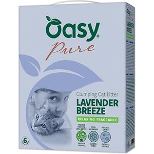 Oasy Lettiera Minerale Pure Lavender Breeze 10L - Lettiera Agglomerante per Gatti con Fragranza alla Lavanda