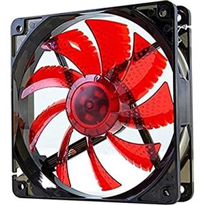 NOX XTREME PRODUCTS COOLFAN -NXCFAN120LR - Ventola per PC da 120 mm, 9 lame traslucide, cuscinetti a lunga durata, 4 LED, silenzioso, connettore a 3 e 4 pin, rosso-nero