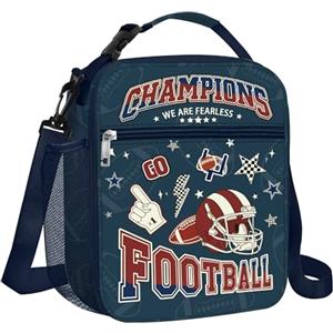 Clastyle Borsa Termica Porta Pranzo Bambini Scuola Eroe Borsa Frigo Piccola Ragazzi Portatile,Rugby Blu