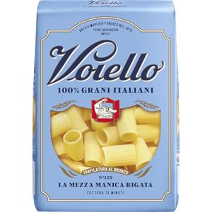 Voiello Pasta Mezze Maniche Rigate n.122, 500g, Grani 100% Italiani, Trafilatura Al Bronzo (Confezione da 6)