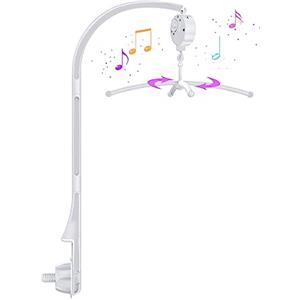 LUOHONG Supporto per Giostrina,Supporto Giostrina Lettino Regolabile Culla Braccio Mobile,Adatto per Lettini e Fasciatoi,Con Carillon Elettrico e Gancio a Croce