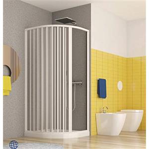 Arredobagnoecucine Box doccia semicircolare,misura cm70x90,cabina a soffietto con apertura laterale