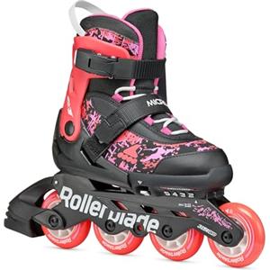 Rollerblade MICROBLADE SL, Pattini in linea Bambina, nero/corallo, EU: 28-32 (UK 10J-13J / US: 11J-1)