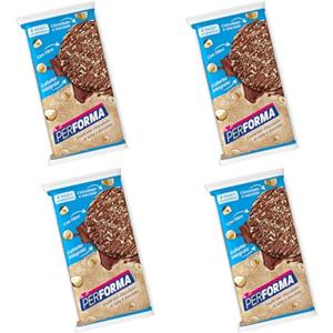 MENDOSA 4X PERFORMA Gallette Integrali con Cioccolato al Latte e Nocciole, 4 Pezzi, 84 Calorie per Porzione, Con Fibre, Basso Contenuto di Sale