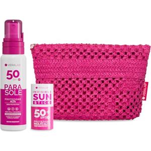 Veralab Kit Solari Protezione Completa, Invisible Sun Stick Solare SPF50 + Parasole SPF50 100ml + Pochette Mare - Kit Esclusiva Amazon