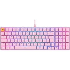 Glorious Gaming GMMK 2 Full Size (96%) - Tastiera da gaming meccanica, struttura in alluminio, personalizzabile, tasti a doppia iniezione, Fox Switches, RGB, layout QWERTY inglese - Rosa