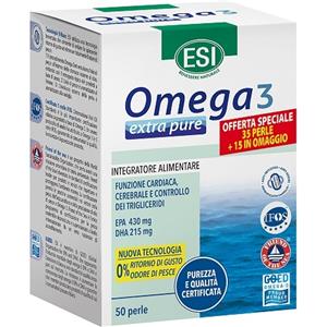 ESI Omega 3 Extra Pure - Integratore con 35 15 Perle, Ricco di EPA e DHA con Vitamina E