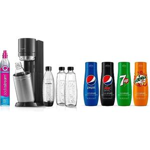 Sodastream Duo Megapack, Gasatore D'Acqua Per Trasformare L'Acqua In Acqua Frizzante, Nero, ‎29 x 25.6 x 44.4 cm; 6.4 Kg & Mix Concentrati X Pepsi Regular Bundle, 1760 Millilitro