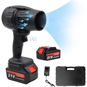 Mulcort Soffiatore per Foglie Alimentato a Batteria, Mini Soffiatore a Getto con 2 Batterie da 21 V di Grande capacità, Ventilatore a Getto per Asciugatore Portatile per Auto, per