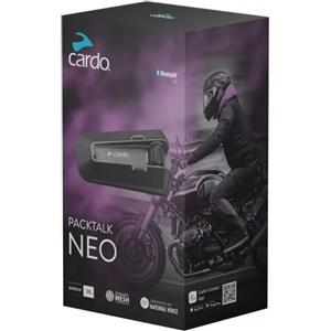 Cardo PACKTALK NEO - Interfono Singolo Bluetooth 5.2 Impermeabile con Audio JBL