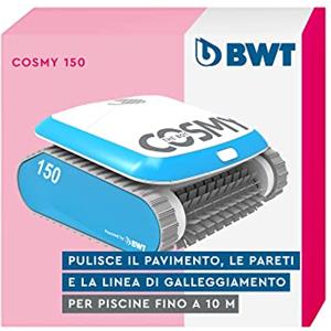 BWT Robot per Piscine Cosmy 150 | Leggero e Compatto | Fino a 10 m di Lunghezza | Pulizia affidabile di Pavimento, pareti e Linea d'Acqua | Adatto a Piscine di Ogni Forma