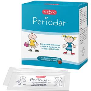 BUONA Periodar - Integratore alimentare per memoria e concentrazione con magnesio e griffonia, 20 bustine gusto cioccolato