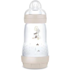 MAM Biberon Easy Start 260 ml, Biberon anticolica per allattamento misto, Riduce le bolle d'aria e il rischio di coliche, Accessori neonati 2+ mesi autosterilizzanti e con tettarella misura 2, Beige