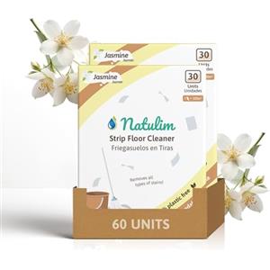 NATULIM - Detersivo Pavimenti Ecologico in Fogli - Detergente Pavimenti Non Schiumogeno per Robot Lavapavimenti e Parquet - Detersivo Lavapavimenti Profumato - 60 usi - Fragranza Gelsomino