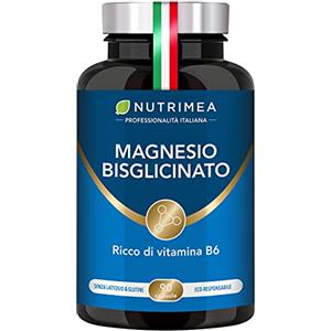 Plastimea Magnesio Bisglicinato | Forma Chelata | Con Vitamina B6 | Contro Stress e Affaticamento | Dolori Muscolari | Elevata Biodisponibilità | 90 Capsule Vegetali