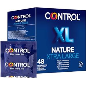 Control Nature XL Preservativi Extra Large in Lattice Naturale con Serbatoio - 48 Profilattici