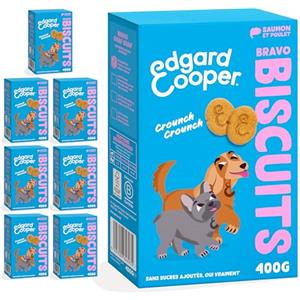 Edgard Cooper Edgard & Cooper Dolcetti naturali - Biscotti Bravo - Salmone e Pollo - (7 x 400 g), senza cereali, carne fresca di alta qualità, ricca di aminoacidi per un sistema digestivo sano