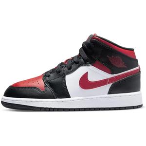 Nike Air Jordan 1 Mid GS Scarpe da Donna - Unisex Black/Fire Red White