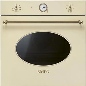 Smeg SF68C1PO - Forno da incasso elettrico ventilato, 70 Litri, colore Panna, Grill, Classe energetica A