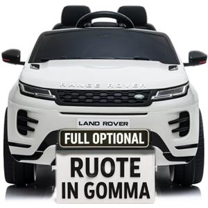 TOYSCAR Macchina Elettrica Per Bambini Range Rover Evoque Full Optional Auto Elettrica Per Bambini Telecomandata Sedile In Pelle con ruote in Gomma Porte Apribili Doppio Motore Elettrico 12V