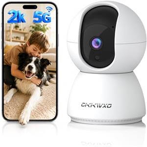 CiKiKWXO 2K Telecamera WiFi Interno, Videocamera Sorveglianza WiFi 2.4/5GHz | Telecamera Interno Casa con Visione Notturna, Rilevamento Movimento, Inseguimento Automatico, Audio Bidirezionale (1 pezzi)