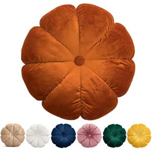 Surwin 45cm Cuscino Rotondo di Zucca, Cuscino Meditazione Materasso da Pavimento Cuscini per Esterno Cuscino Yoga per Soggiorno, Camera da Letto, Patio e Altro (45cm,Zucca)