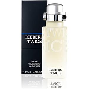 ICEBERG Twice Man - Eau de Toilette 125 ml, Profumo da Uomo dalle Note Fougère Aromatiche, Lussuoso Flacone in Vetro Trasparente, Design Art Deco