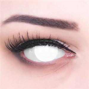 Meralens Lenti a Contatto Colorate biance Blind White - con porta lenti a contatto - ideali per Manga Anime Cosplay Halloween carnevale - Durata 1 Anno 1 Coppia (2 pezzi) senza correzione